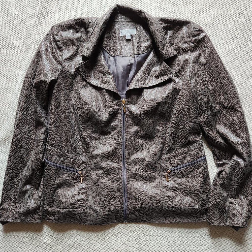 Brown shiny snakeskin jacket 12
